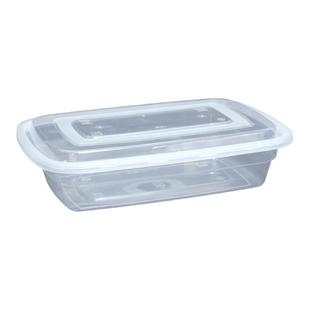 美式餐盒一次性打包盒方形透明塑料加厚商用外卖高档烧腊饭盒专用