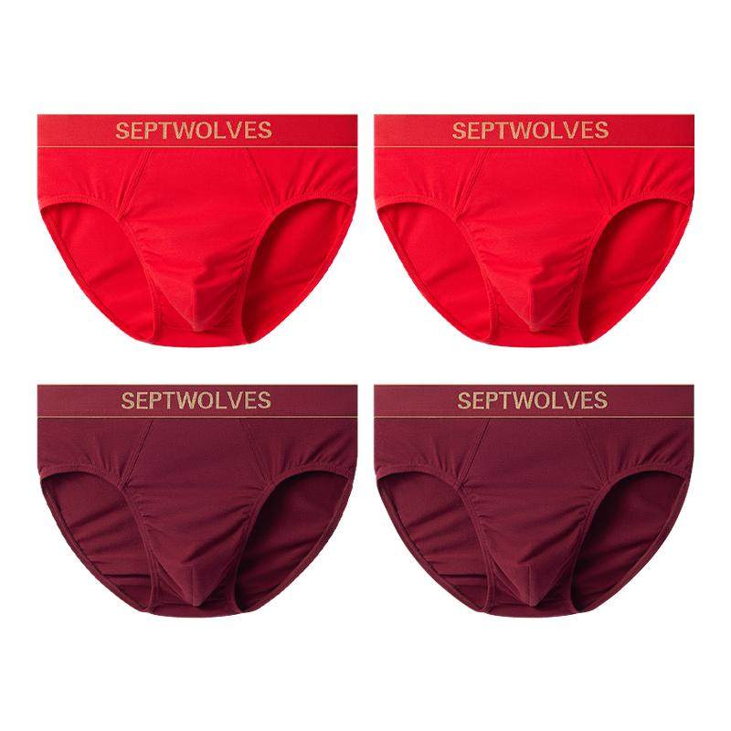 七匹狼男士内裤本命年红色纯棉抑菌三角短裤头男大红结婚新年礼物,女士内衣/男士内衣/家居服,男三角内裤,淘宝优惠券,粉丝福利购,淘宝优惠卷