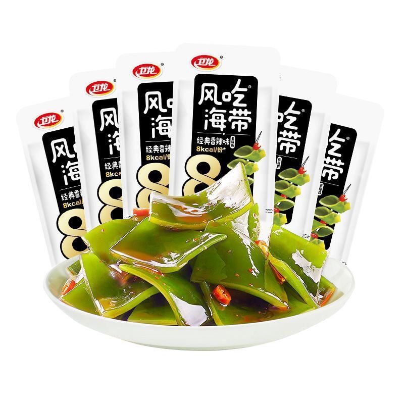 卫龙风吃海带小零食辣味网红食品低卡即食海带片独立包装休闲解馋