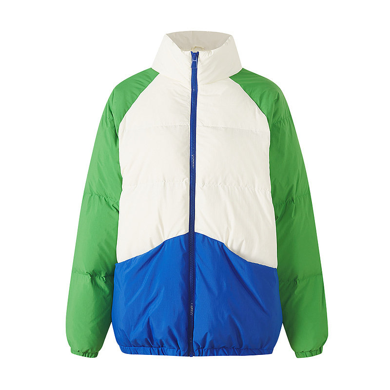 美特斯邦威羽绒服男女春季新款拼接撞色宽松立领保暖外套