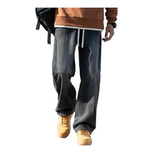 SPIRIT吉普男士 潮牌阔腿直筒裤 牛仔裤 加绒美式 2025年秋冬季 JEEP