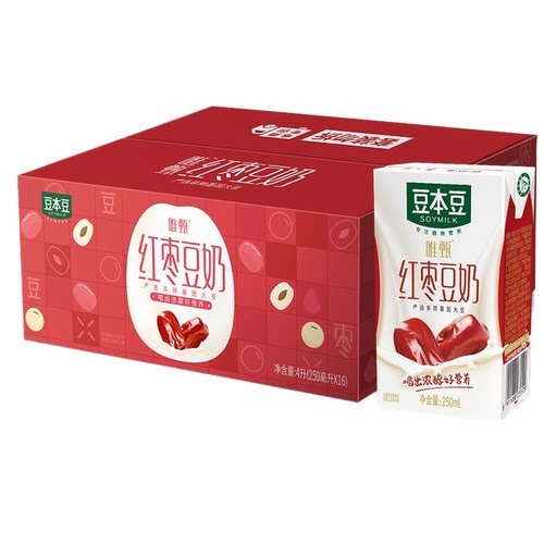 达利园豆本豆茉莉豆奶250ml盒装植物蛋白饮料家庭装学生早餐原味