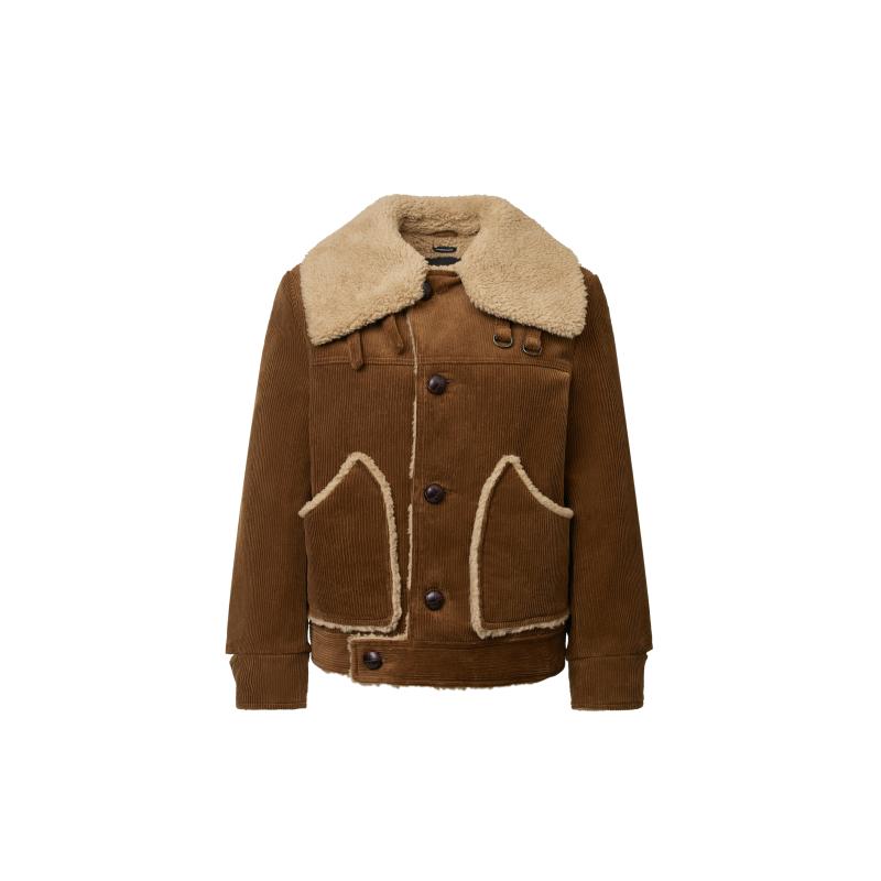 R13秋冬巴恩风复古灯芯绒短外套