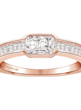 【新年礼物】APM Monaco微镶玫瑰晶钻925银戒指女情侣设计感饰品