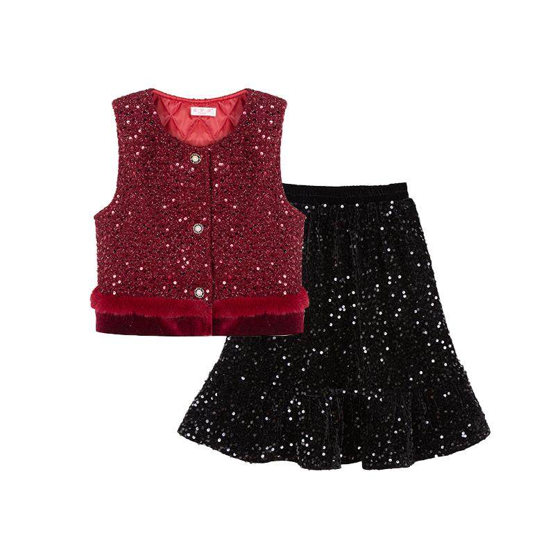 富罗迷女童套装冬装2025新款新年红色冬季好看过年时髦洋气两件套,童装/婴儿装/亲子装,套装,淘宝优惠券,粉丝福利购,淘宝优惠卷