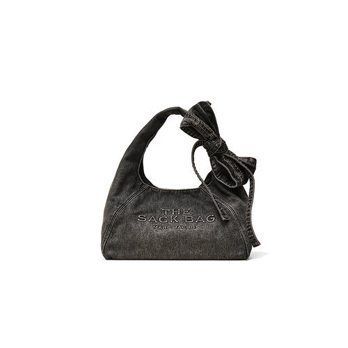 【折扣】MARC JACOBS/莫杰 SACK 迷你丹宁牛仔风蝴蝶结hobo包