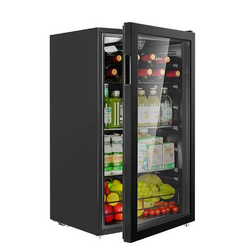 美的98小型家用冰吧茶叶饮料水果冷藏保鲜酒柜迷你办公室客厅冰箱
