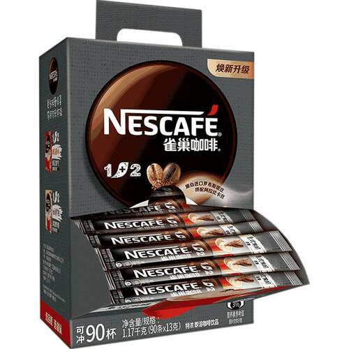 雀巢1+2特浓90条三合一速溶咖啡