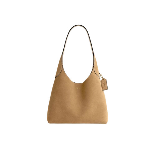【正品保证】COACH/蔻驰女士托特包购物袋Brooklyn绒面腋下单肩包