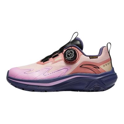 安踏儿童女童跑鞋2025冬季新款革面大童旋钮运动鞋跑步鞋子童鞋女