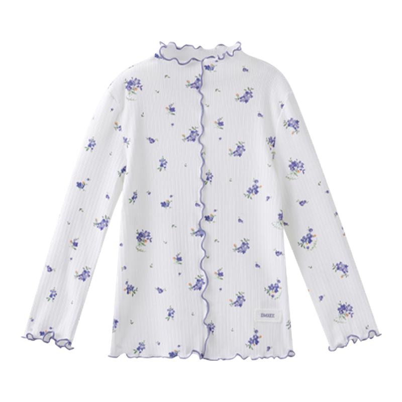 嫚熙童装儿童长袖T恤秋季女宝2025新款羊毛长袖衬衫女童打底衫