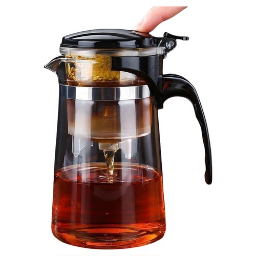 批发玻璃飘逸杯泡茶壶一键过滤