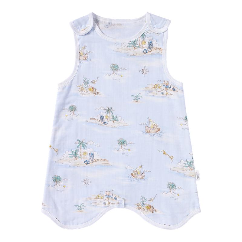 【新品】全棉时代婴儿睡袋春夏款防踢被儿童分腿纱布睡袋凉感透气