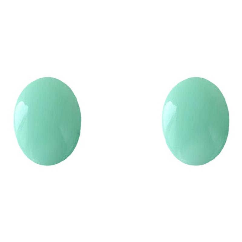 蚊香盘耳夹薄荷绿椭圆形耳钉