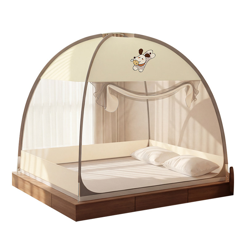 A类免安装蒙古包蚊帐家用卧室防摔蚊帐1米2床婴儿防掉床折叠蚊帐