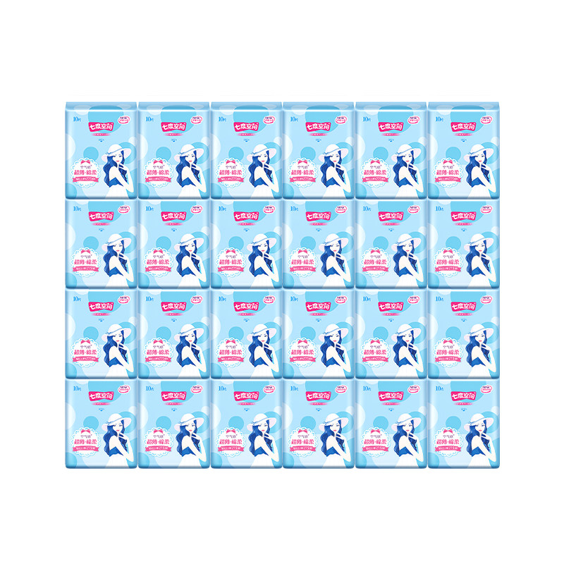 七度空间卫生巾优雅系列超薄加长日用275mm120片姨妈巾官网正品