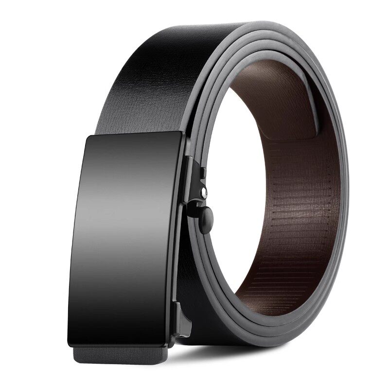 卡帝乐鳄鱼男士皮带真皮腰带年轻人潮流牛皮无牙内穿纯自动扣裤带