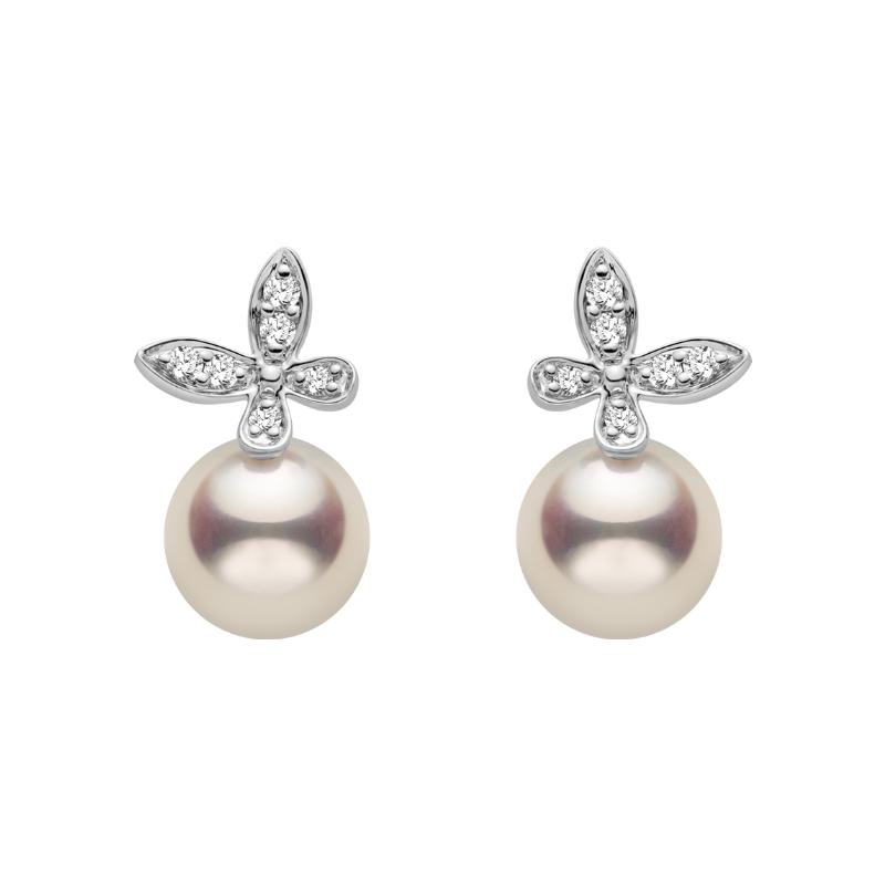 HELAS赫拉Akoya珍珠钻石耳钉耳坠