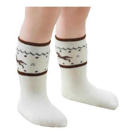 嫚熙儿童宝宝袜子毛圈新生不勒腿中筒袜秋冬保暖加厚男女童小月龄