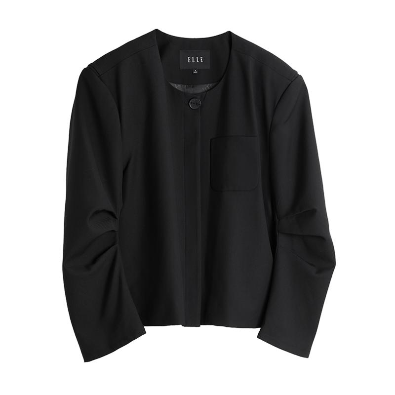 黑色短外套line宽松法式