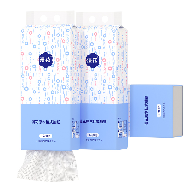 漫花24大提悬挂式抽纸纸巾家用款