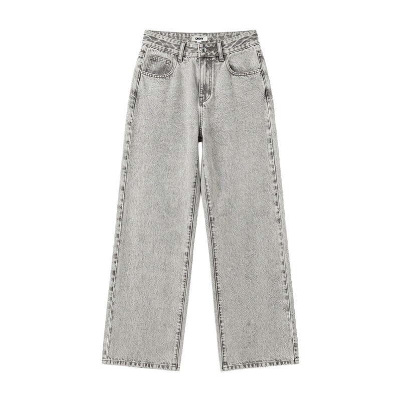 DKNY JEANS唐可娜儿26春夏新款牛仔裤女直筒长裤子做旧水洗休闲潮