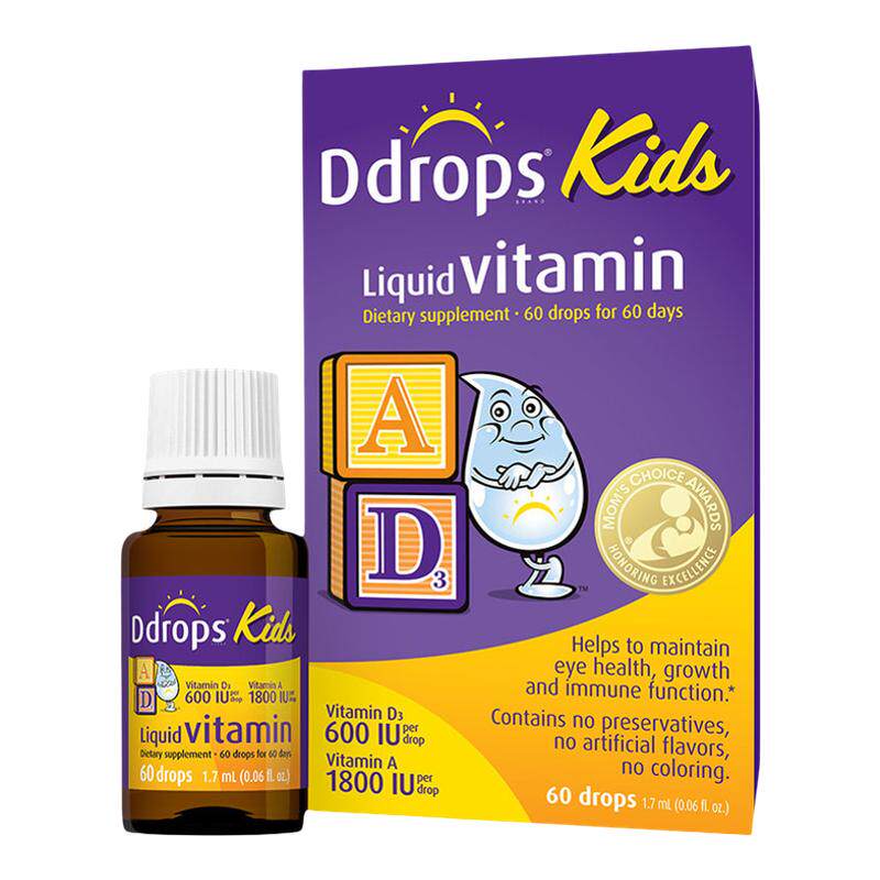 Ddrops滴卓思婴儿ad滴剂婴幼儿维生素d3幼儿宝宝补钙儿童维生素AD