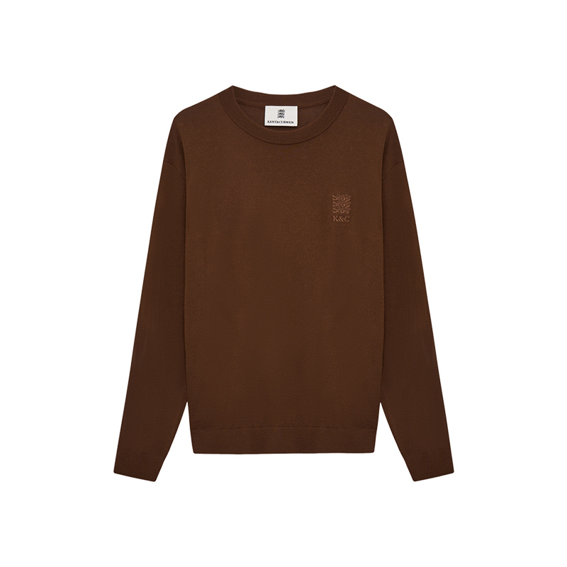 KENT&CURWEN/肯迪文秋冬系列男士三狮刺绣羊毛羊绒混纺针织衫