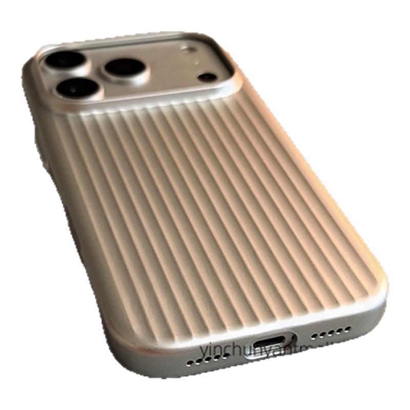 银白色钛盾磁吸适用苹果17手机壳硬壳16Pro磨砂15pro简约16高级感iPhone15防摔14新款17pro全包16promax男女