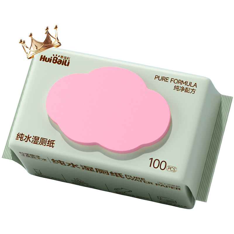 100抽大包惠佰利纯水湿厕纸