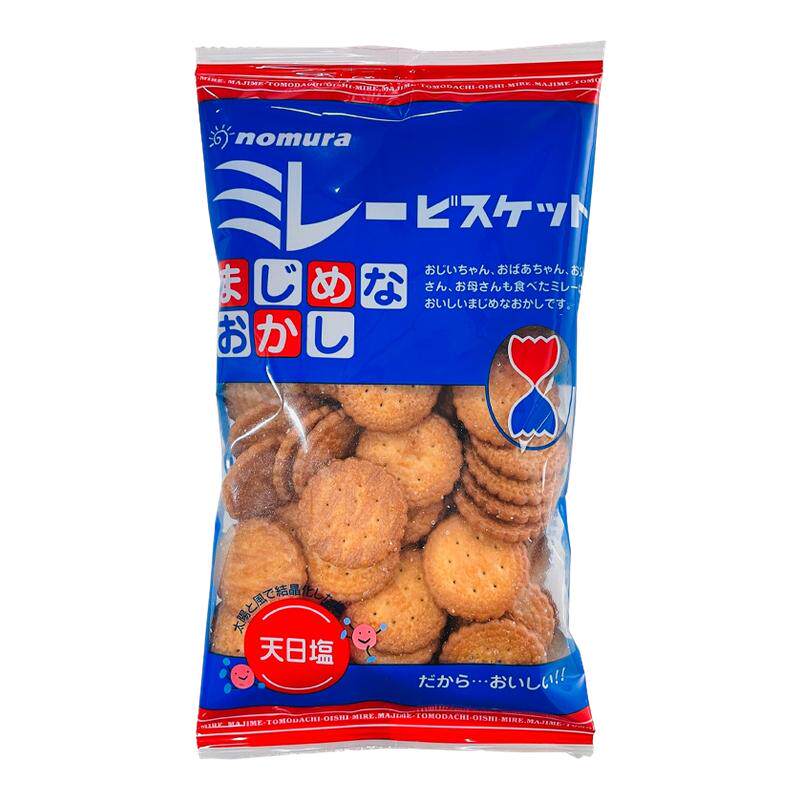 日本原装进口高端零食nomura野村天日盐海盐小圆饼干日式米勒薄脆