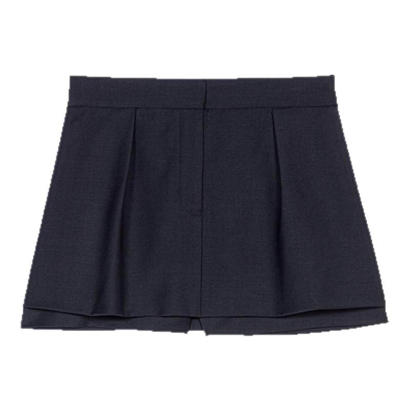 Maje经典款秋冬款女装法式气质羊毛混纺深蓝色高腰阔腿短裤裙裤,女装/女士精品,休闲裤,淘宝优惠券,粉丝福利购,淘宝优惠卷