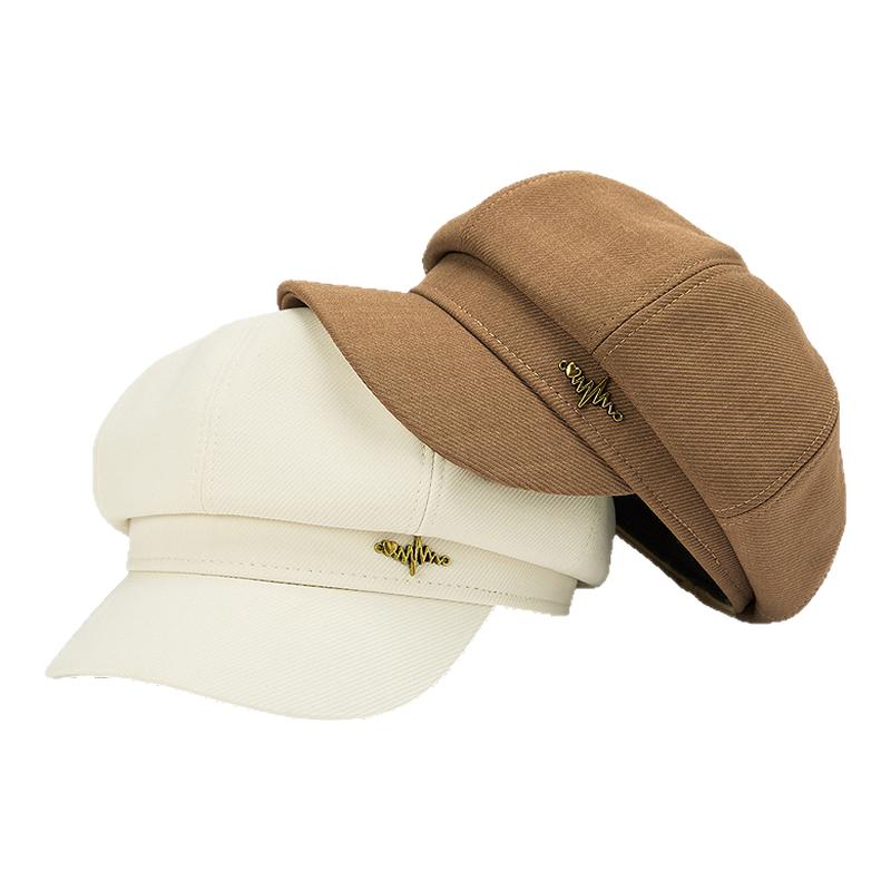 畹町素色百搭时尚显脸小八角帽