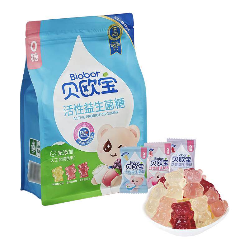 山姆代购贝欧宝活性益生菌软糖小熊酸甜糖果0糖儿童宝宝零食