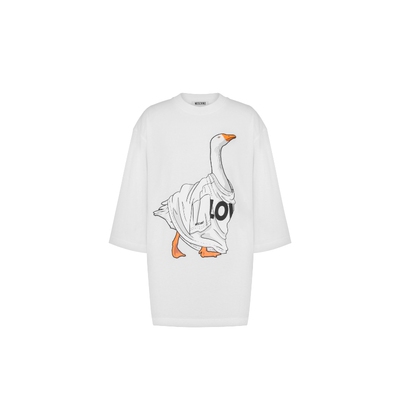 Moschino/莫斯奇诺 女士大鹅印花棉质圆领T恤