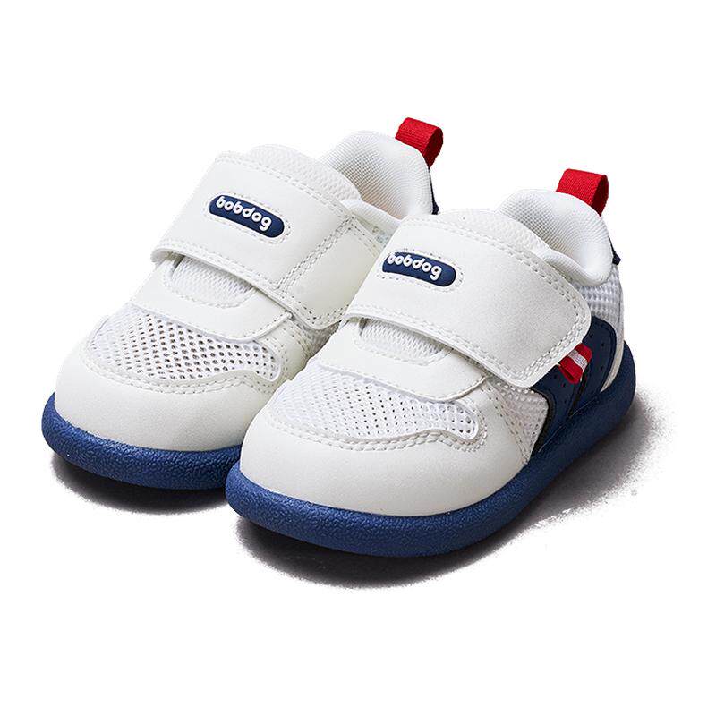 巴布豆婴儿学步鞋春季新款透气网面防滑男童童鞋小白鞋宝宝鞋子