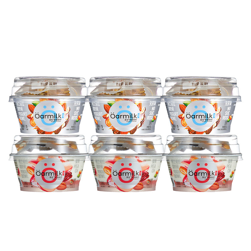 Oarmilk吾岛格兰诺拉希腊酸奶蜜桃无蔗糖酸奶90g+10g冷藏燕麦谷物,淘宝优惠券,粉丝福利购,淘宝优惠卷