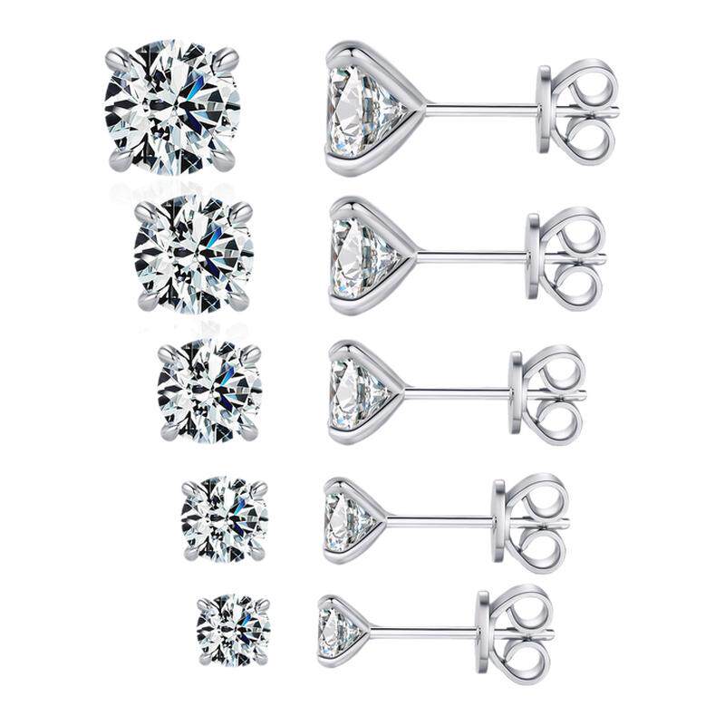 MODIAN摩典2克拉莫桑钻耳钉S925纯银日韩小众轻奢高级感爆闪耳饰