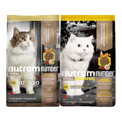 纽顿猫粮美国进口官方T24/T34无谷鳟鱼幼成猫旗舰店通用粮5.45kg