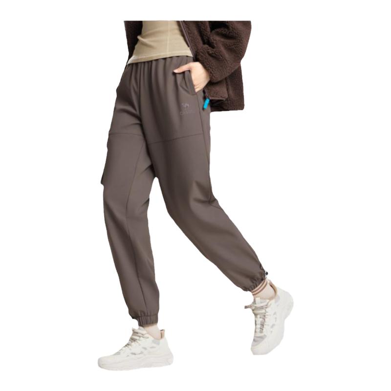 骆驼女装工装裤2025秋冬新款加绒保暖防泼水户外束脚休闲长裤子男