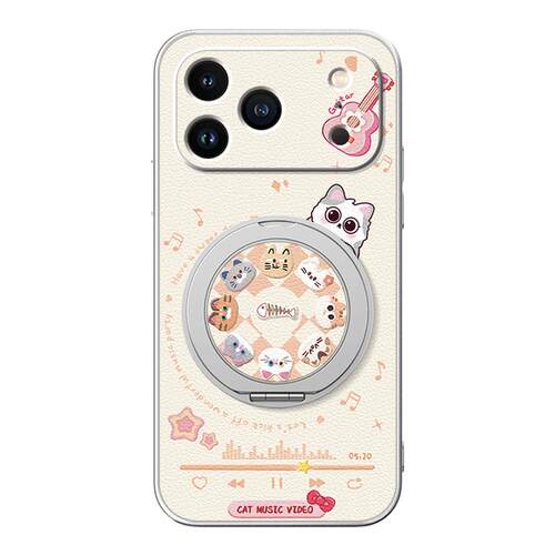 适用苹果16手机壳iphone17ProMax/苹果15/14新款13磁吸支架xs挂绳11/12女款16plus卡通小羊皮air猫咪播放器