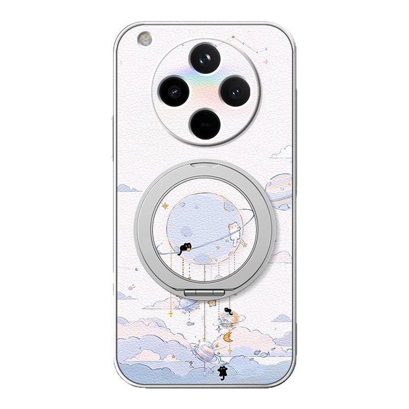 旋转星球适用oppoFindx9pro手机壳findx8/findx7/findx6新款Findx5磁吸支架旋转findx3女款卡通小羊皮防摔