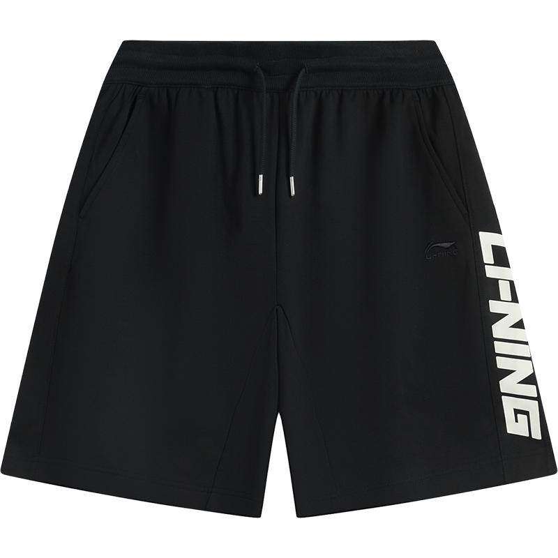 李宁短裤男士夏季新款潮流运动短裤透气宽松裤子针织印花运动裤男