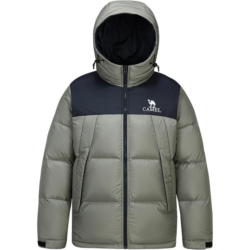 骆驼青春男款拼色羽绒服