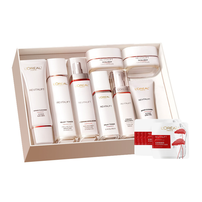 【限定礼盒】欧莱雅复颜水乳套装护肤品礼盒紧致抗皱抗老淡纹女