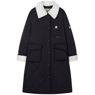 加厚中長款 TeenieWeenie小熊奧萊冬季 寬松棉服外套防風棉衣棉襖女
