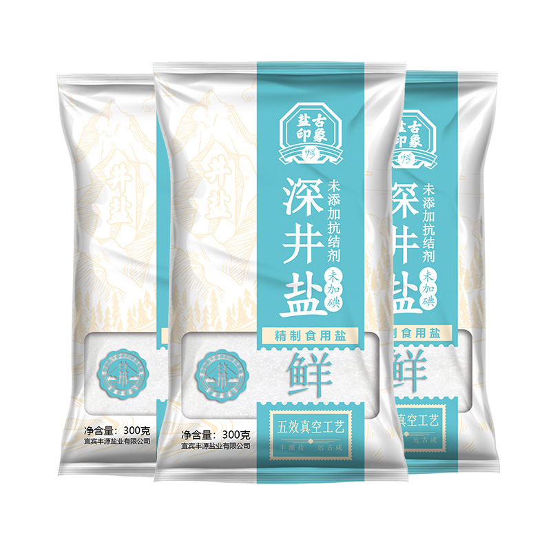竹海井盐食用盐300g*8袋无抗结剂