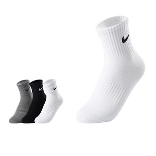 Nike3brand袜子2025夏季薄款中筒袜男女童棉袜透气散热长袜宝宝