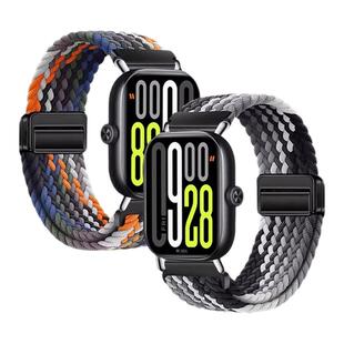 适用小米9pro手表表带手环8pro腕带运动磁吸尼龙编织红米watch6/5/4磁吸尼龙编织智能透气高级感替换通用配件