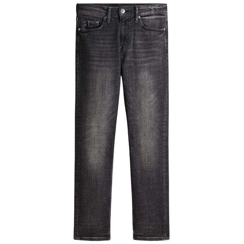 HM男装牛仔裤冬季合身休闲通勤棉质直筒长裤1024711,男装,牛仔裤,淘宝优惠券,粉丝福利购,淘宝优惠卷